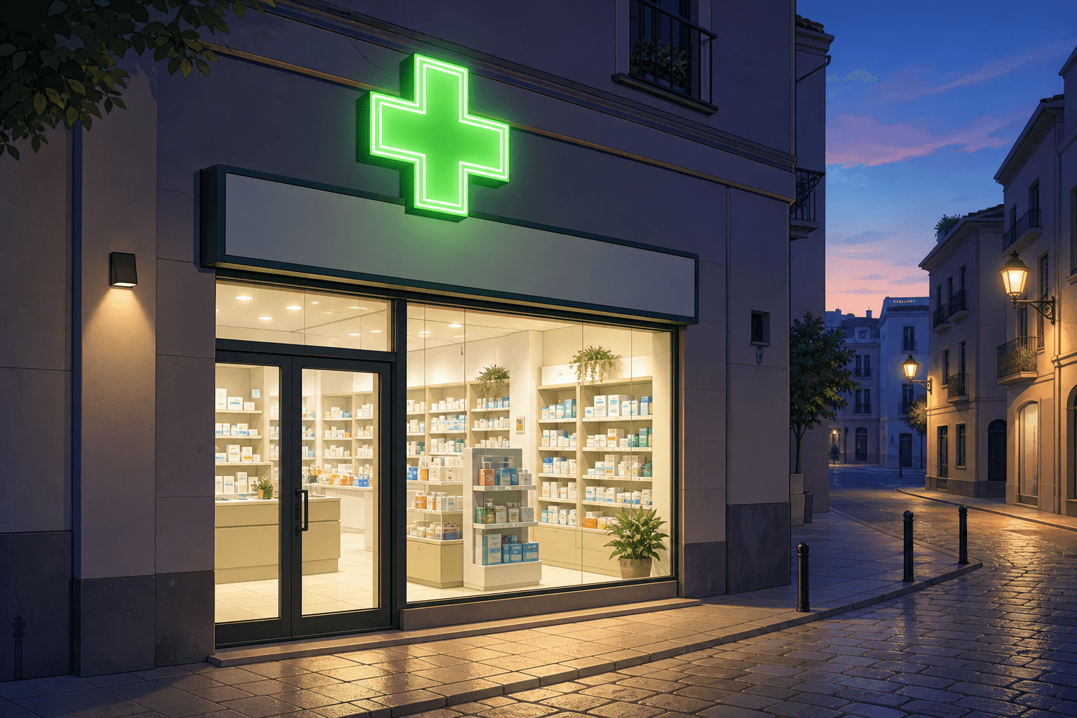 La cruz de la farmacia: qué exige cada comunidad (color, tamaño, encendido y multas)